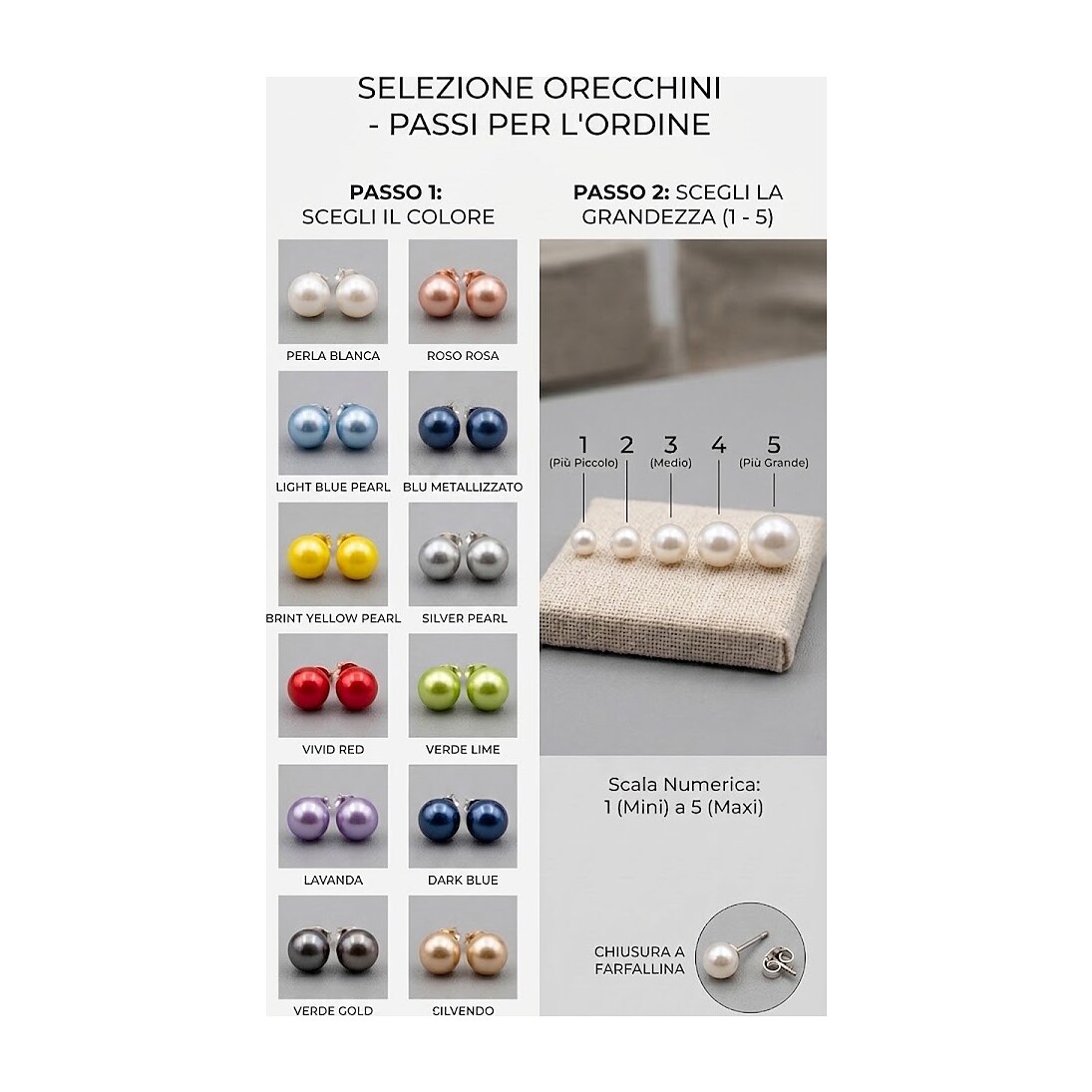 Orecchini a Perla Colorati – Varie Misure - immagine 2
