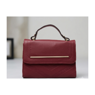 Borsa a Mano LF Bordeaux con Dettaglio Dorato