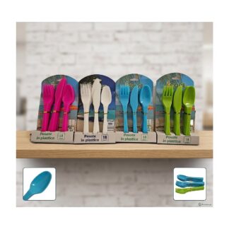 Set 18 posate in plastica Ecore — colore a scelta