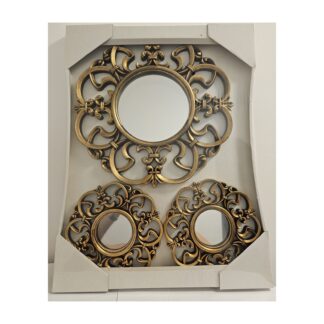 Tris di Specchi Bronzo — set da 3 specchi decorativi