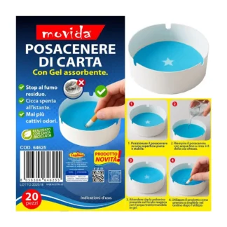 20 Posacenere di Carta con Gel Assorbente — usa e getta