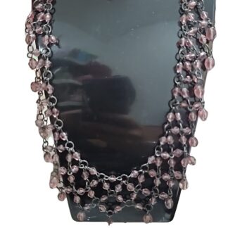 Collana elegante vetro rosa