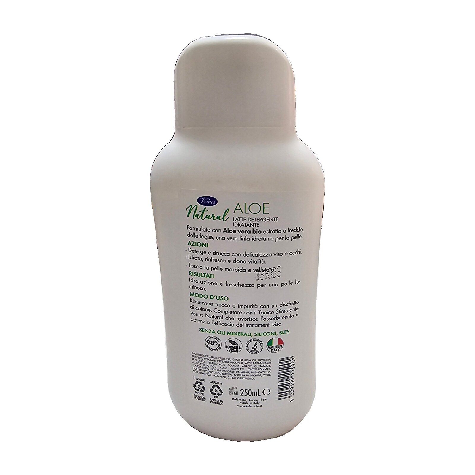 Latte Detergente Idratante Aloe Venus Natural da 250 ml - immagine 2