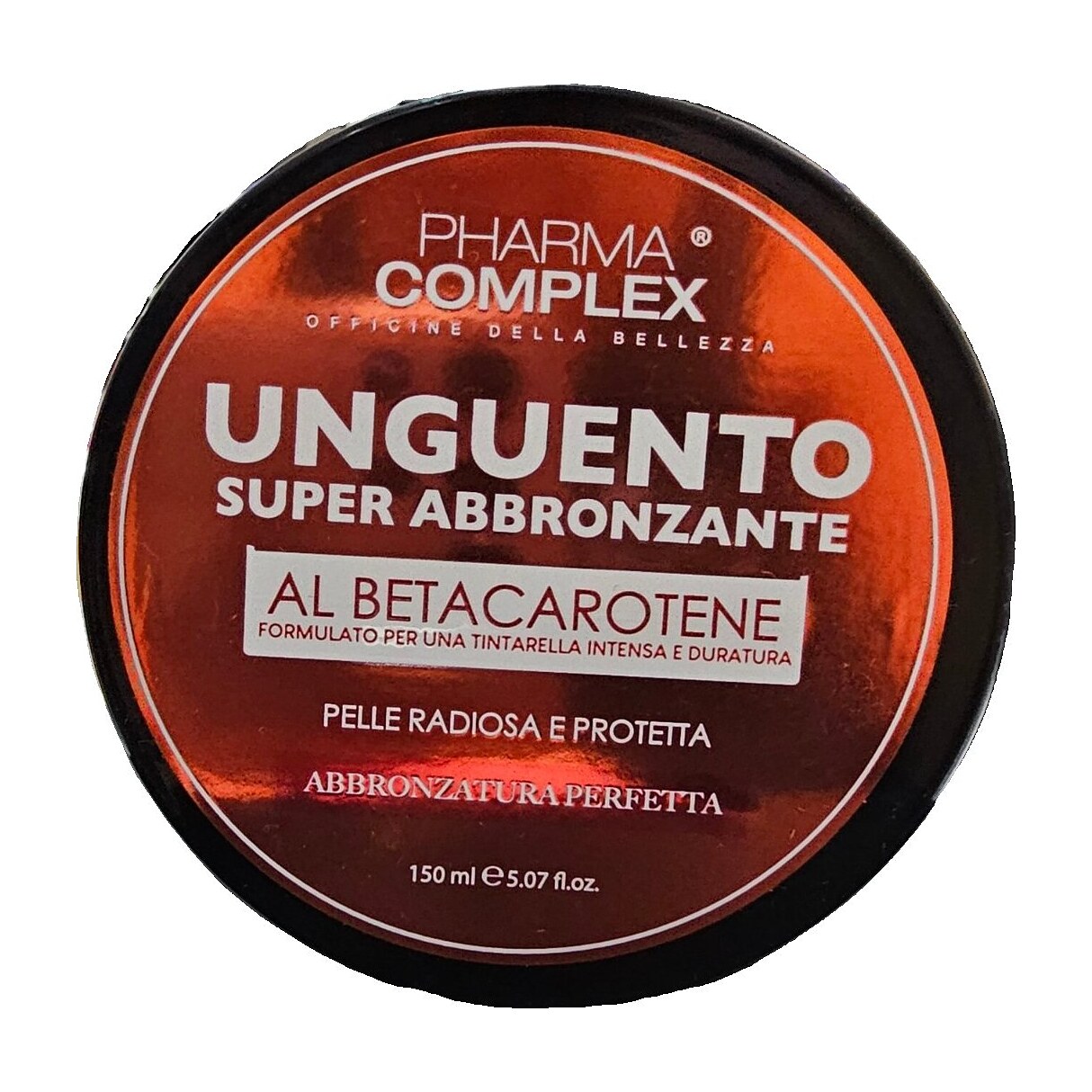 Unguento super abbronzante al betacarotene della pharma complex
barattolo da 150 ml
