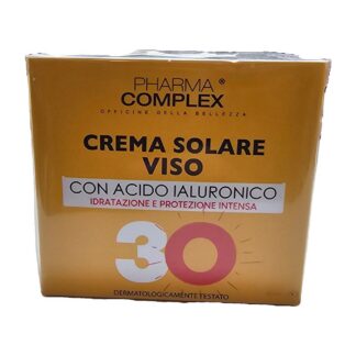 Crema viso solare protezione 30 con acido ialuronico della Pharma complex da 50 ml