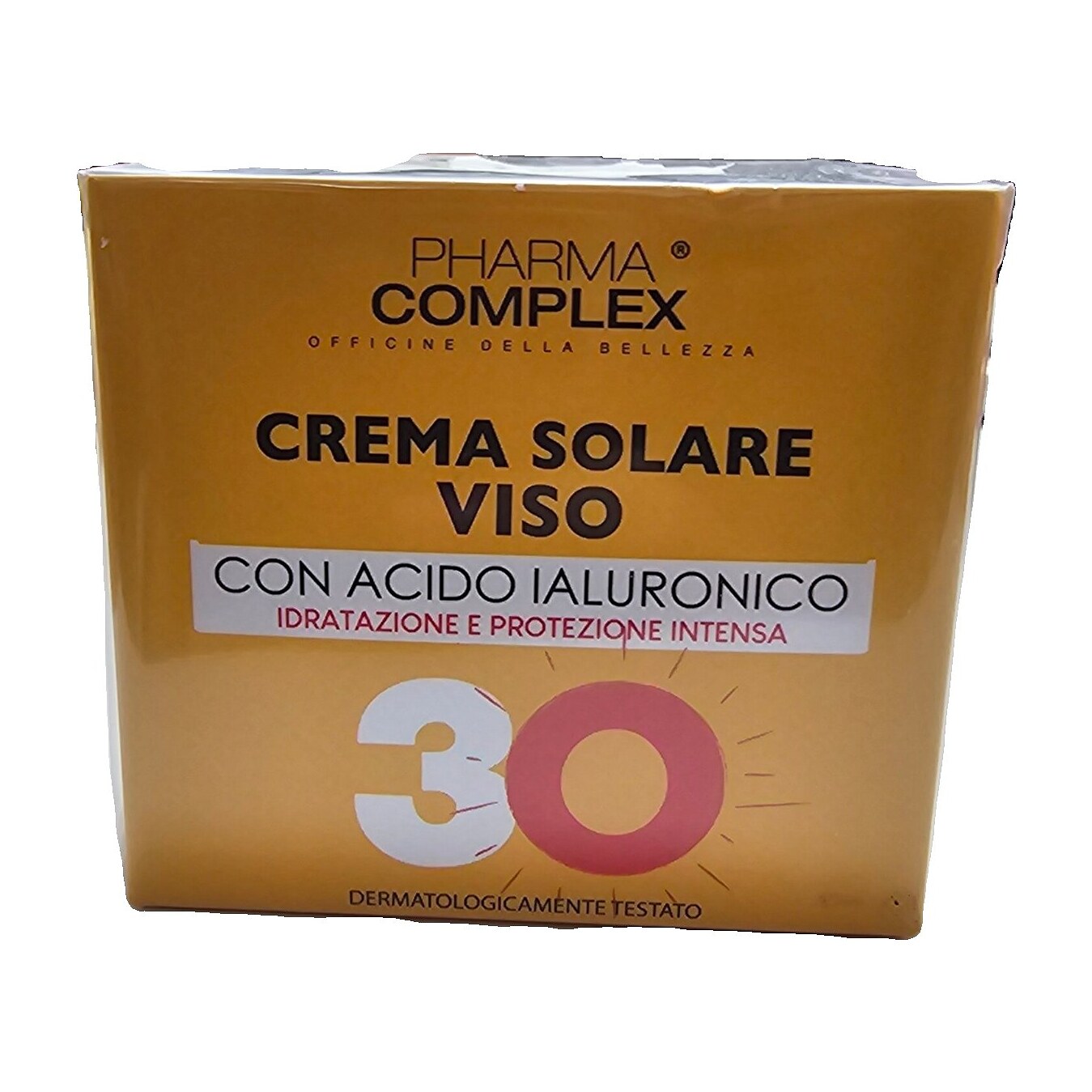 Crema viso solare protezione 30 con acido ialuronico della Pharma complex da 50 ml