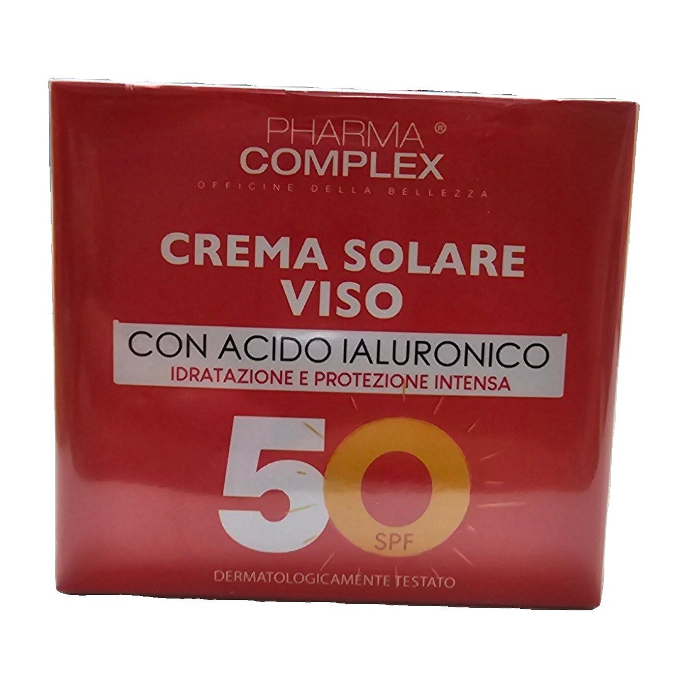 Crema solare viso protezione 50 con acido ialuronico della Pharma Complex 50 ml