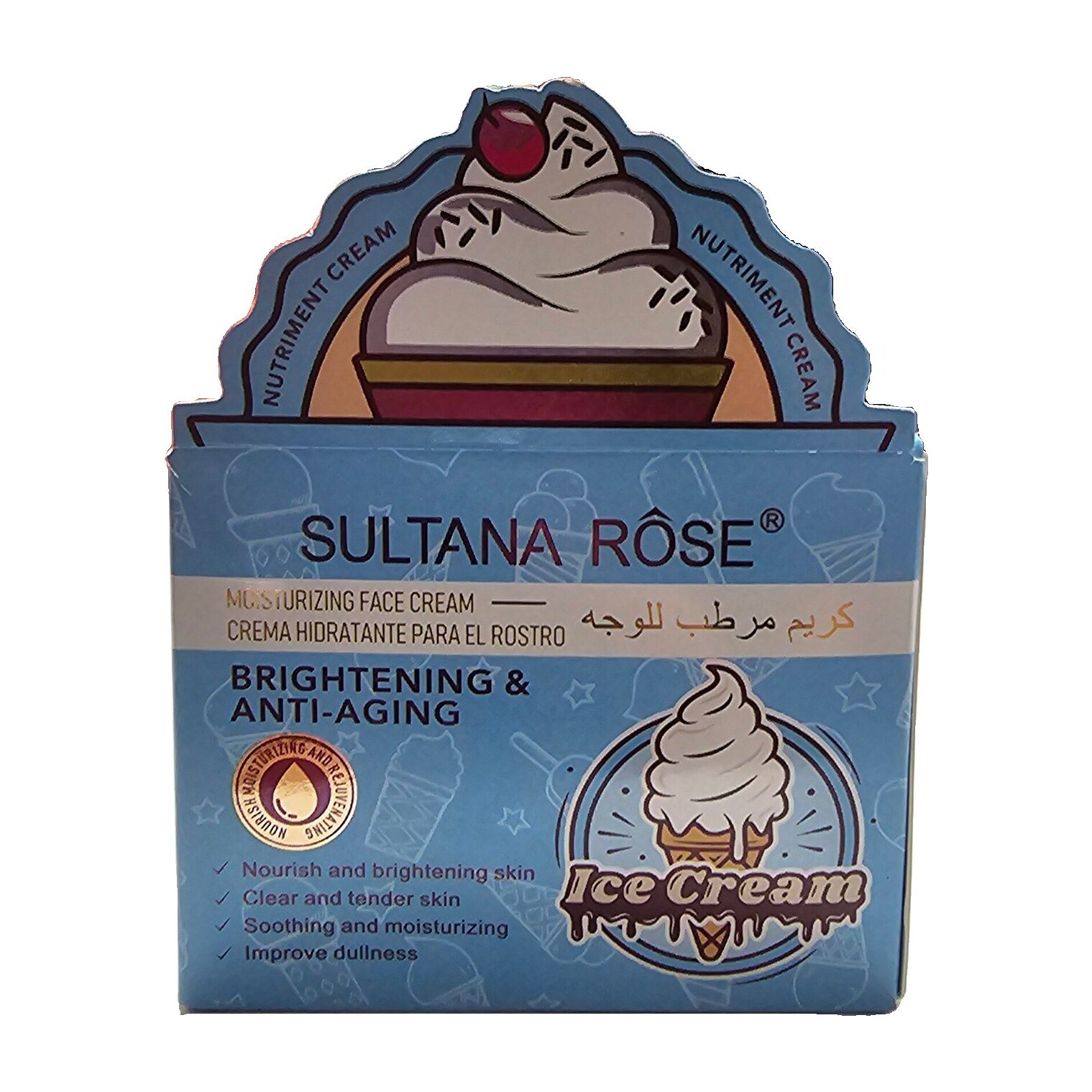 Crema viso idratante Ice Cream Sultana Rôse — illuminante e anti-age
