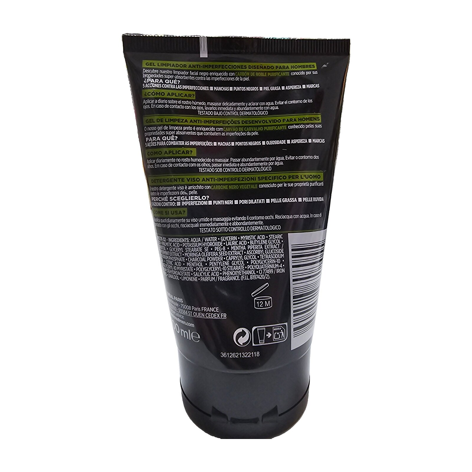 Detergente viso anti-imperfezioni Pure Charcoal L'Oréal Men Expert 100 ml - immagine 2