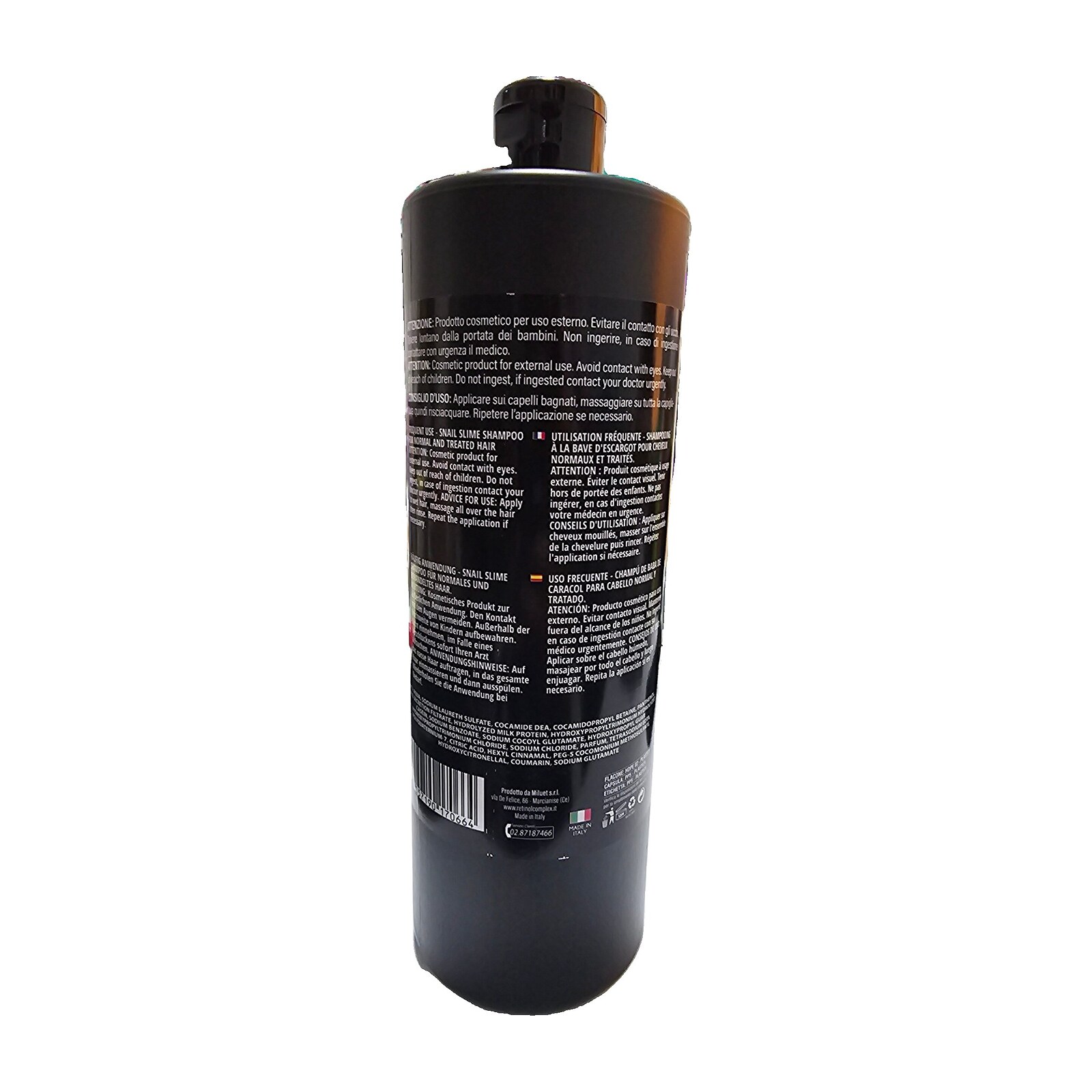 Shampoo capelli alla bava di lumaca Trico Retinol Complex 800 ml — uso professionale