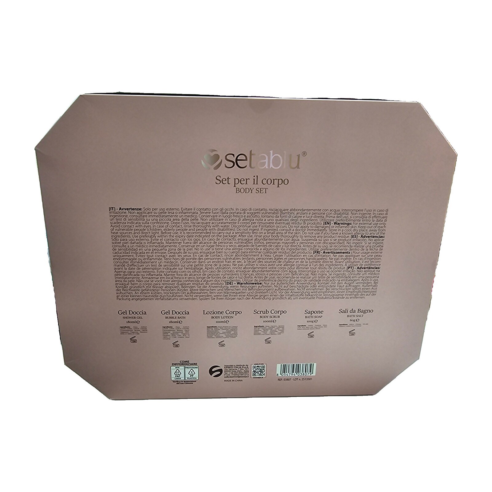 Set per il corpo Setablu — 6 pezzi: gel doccia, bagnoschiuma, lozione, scrub, sapone e sali da bagno - immagine 2