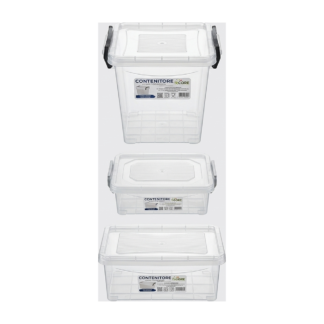Set 3 Contenitori Impilabili CORE con Coperchio a Scatto