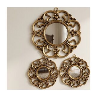 Tris di Specchi Bronzo — set da 3 specchi decorativi