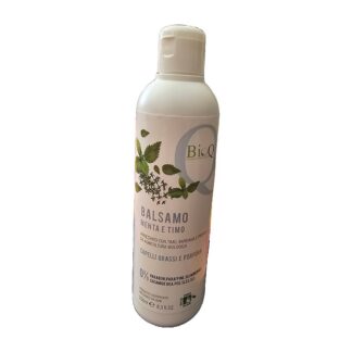 Balsamo BioQ Menta e Timo 250 ml — Capelli Grassi e Forfora, Bio AIAB
